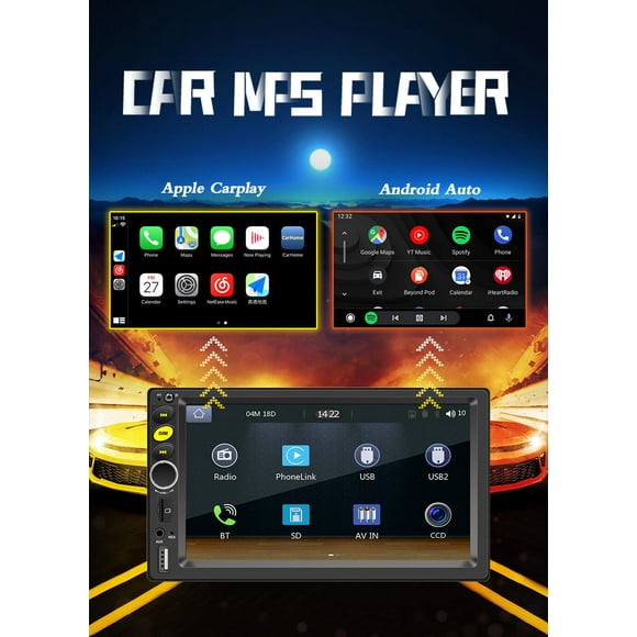 Touch screen car radio suitable for Apple CarPlay Android automatic mirror link Bluetooth FM-