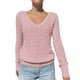 thumbnail image 2 of Suéter de Punto de Larga para Mujer, Moda de Otoño, Cuello en V, Jersey Ajustado, Ropa Informal de Trabajo para Otoño. Rosa S, 2 of 7