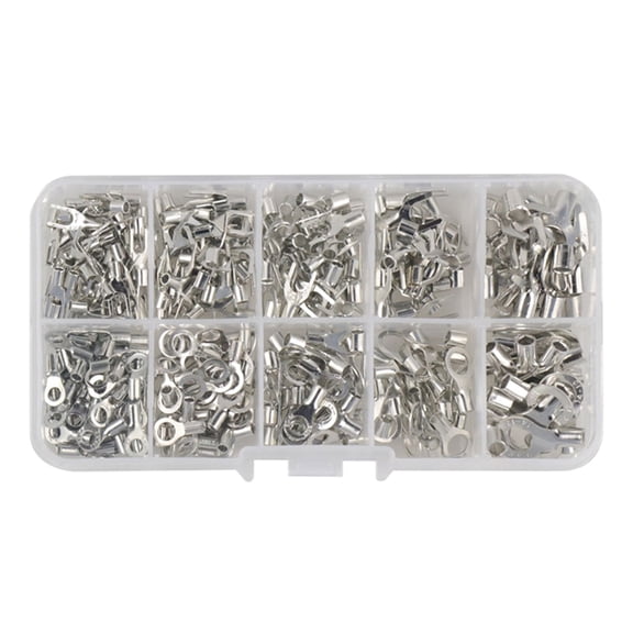 320pcs Wire Lugs Cable Terminals Electric Crimp Connector Non-Insulated Ring Terminal&Fork Connector Easy to Use