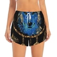 thumbnail image 2 of Picia Wolf Head And Dreamcatcher Pattern Women's 2 in 1 Athletic Running Shorts High Waisted Workout Casual Gym Sweat Shorts with Comfy Liner Zipper Pockets-Small, 2 of 9