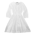 thumbnail image 4 of Vestido de encaje con cuello en V, cintura alta, verano, una línea, mini vestido corto hueco, blanco, S seitruly AP001265-01B, 4 of 7