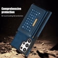 thumbnail image 2 of Dteck for Samsung S23 Ultra Magnetic Wallet Case with Credit Card Holder Leather Crossbody Strap Purse for Women Kickstand Protective Cover for Galaxy S23 Ultra, Blue, 2 of 9