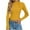 Yellow, variant on Kaemgyyd Fall Sweaters for Women Ribbed Knit Long Sleeve Slim Tops Basic Crew Neck Button Work Office Pullover
