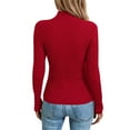 thumbnail image 5 of JJHGVB Thermal Sweater for Women Long Sleeve Sweaters for Women Fitted Shirts for Women Winter Sweater Summer Tops Basic Womens Tank Tops Sweaters for Women Trendy Red XL, 5 of 6