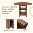 thumbnail image 6 of StnTalk 42 Inch Round Dining Table with 2-Tier Storage Shelf, Modern Walnut Finish MDF Kitchen Table for 4–6 People, Wooden Circle Dining Table for Dining Room Apartment, 6 of 8