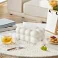 thumbnail image 4 of ERTZAE Ceramic Bubble Tissue Box Cover,Modern Glossy Decor,Heavy-Duty Tissue Holder,Sleek Ceramic Tissue Holder,On-Slip Desktop Organizer,Bubble Design Decor Piece,Bathroom Living Room Accent White, 4 of 4