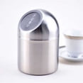 thumbnail image 2 of G.E.T. Enterprises Stainless Steel 4.75" Stainless Steel Table Top Trash Can, 4.75" Flap Lid, Stainless Steel Coffee Station Collection SSTB-6 (Pack of 1), 2 of 2