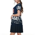 thumbnail image 2 of Disketp Happy Veterans Day para Vestido de Manga Corta para Mujeres, Vestidos de Verano para Mujeres, Casual y Holgado para la Playa, 2 of 6