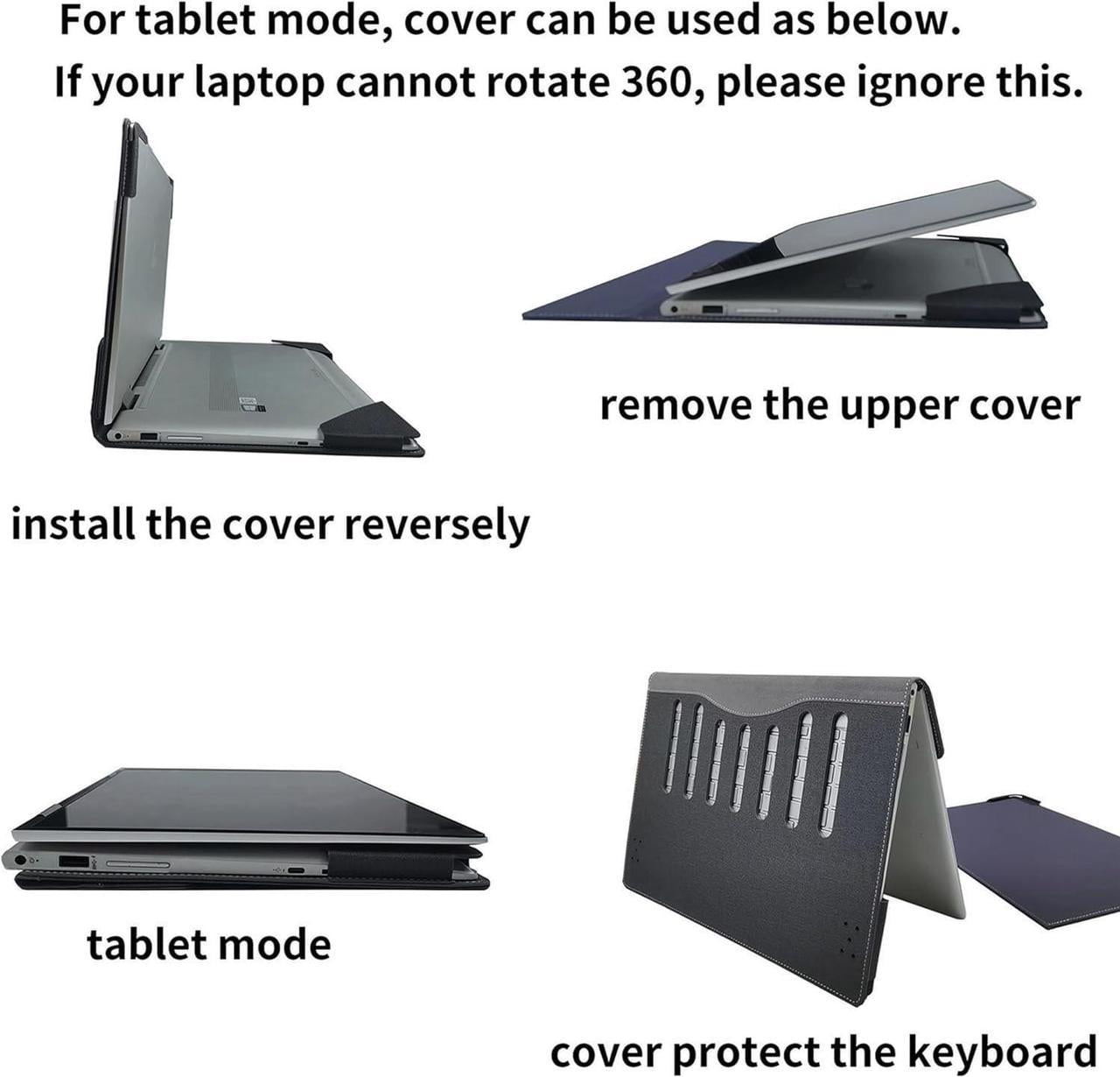 16 inch Laptop Cover Case for Lenovo Yoga 7 2-in-1 16AHP9 /16IML9 & Yoga Slim 7 Pro 16ACH6 16ARH7 16IAH7,PU Leather Protective Shell Detachable Laptop Bag Accessory