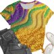 thumbnail image 4 of Xuyuer Happy Mardi Gras Shirt Womens Mardi Gras Day Heart Tshirt Tuesday Carnival Tee New Orleans Party Short Sleeve Nola Carnival Party T-Shirt Fat Tuesday Tee Tops Casual Tops, 4 of 6