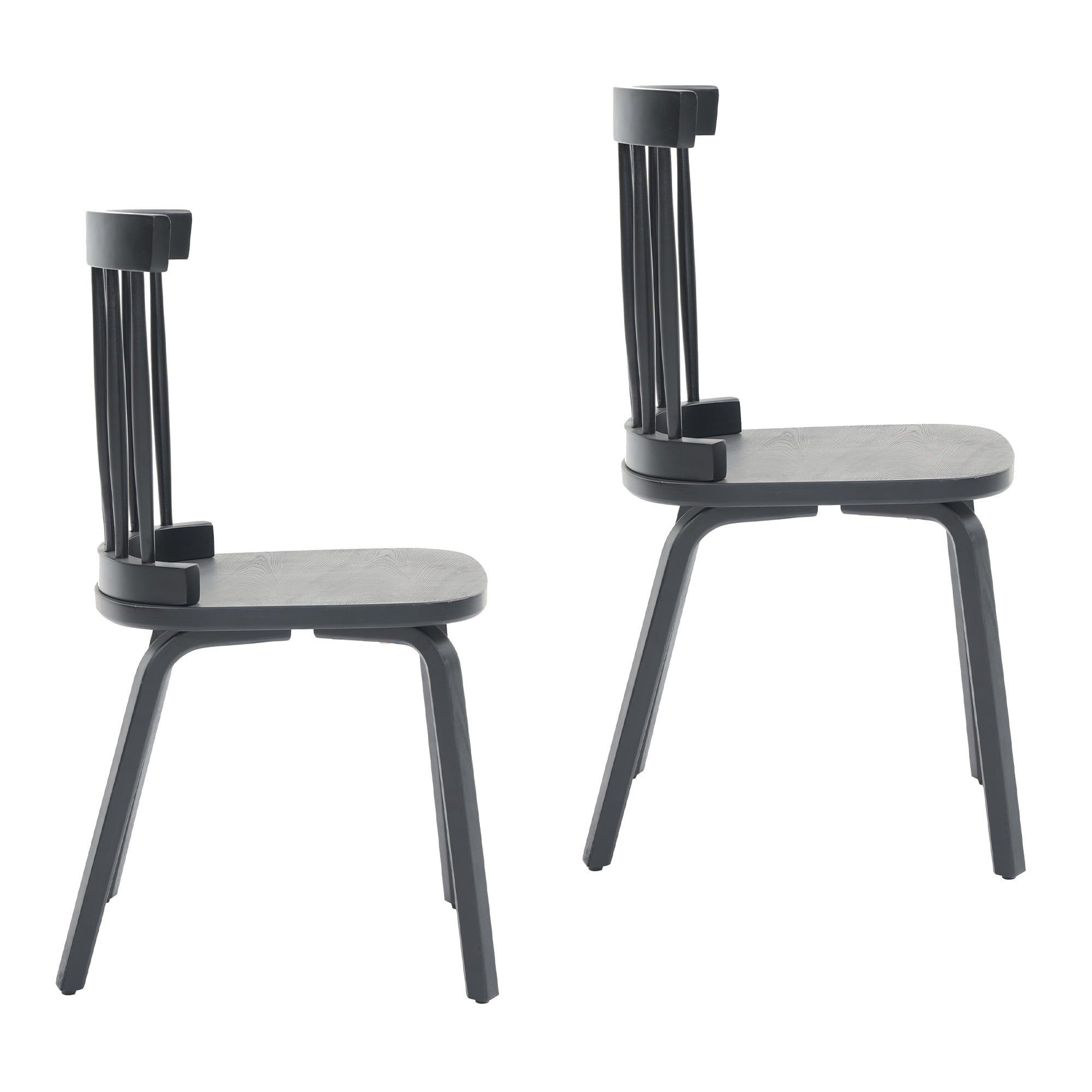 Dining Chairs Set of 2, Windsor Dining Chairs, Spindle Back Chairs&nbsp;Classic Farmhouse Design With High Spindle Back And Widen Seat, Engineered Wood Frame, Anti-Slip Rubber Feet, Black Finish