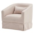 thumbnail image 5 of 360 Degree Swivel Barrel Chair With Ottoman, Upholstered Accent Armchair With Rectangular Storage Footstool, For Home Apartment Office Hotel Living Room, 5 of 9