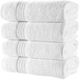 Qute Home White Bath Towels Set of 4 Bosporus Collection Bath