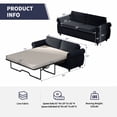 thumbnail image 2 of ZAFLY Canapé-Lit 2-en-1 Format Grand / Causeuse Convertible avec Matelas / Canapé-Lit pour Salon - Gris, 2 of 7
