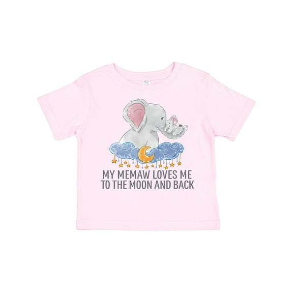 Inktastic My Memaw Loves Me to the Moon and Back Elephants in Clouds Boys or Girls Toddler T-Shirt