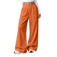 thumbnail image 4 of GiLiling Teen Girls Barrel Sweatpants High Waisted Fleece Baggy School Sweat Pants Barrel Leg Pants High Waisted Baggy Fit Pants (Orange, 11-12 Years), 4 of 7
