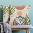 thumbnail image 2 of Boho Summer Pillow Covers 18x18 Inch 2 Pcs, Fall Orange and Sage Green Leaf Outdor Decorative Throw Pillows, Mid Century Abstract Farmhouse Decor Pillowcase Linen Cushion Cover for Couch Sofa, 2 of 6