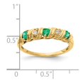 thumbnail image 2 of Solid 14k Yellow Gold 2.75mm Emerald Green May Gemstone Diamond Engagement Ring Size 6.5 (.024 cttw.), 2 of 3