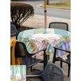 thumbnail image 4 of Outdoor Tablecloth with Umbrella Hole and Zipper, Cute Easter Bunny Square Table Cloth 60x60 Inch Waterproof Tablecloth, Eucalyptus Leaves Colorful Eggs Wooden Picnic Table Cover for Patio Camping, 4 of 7