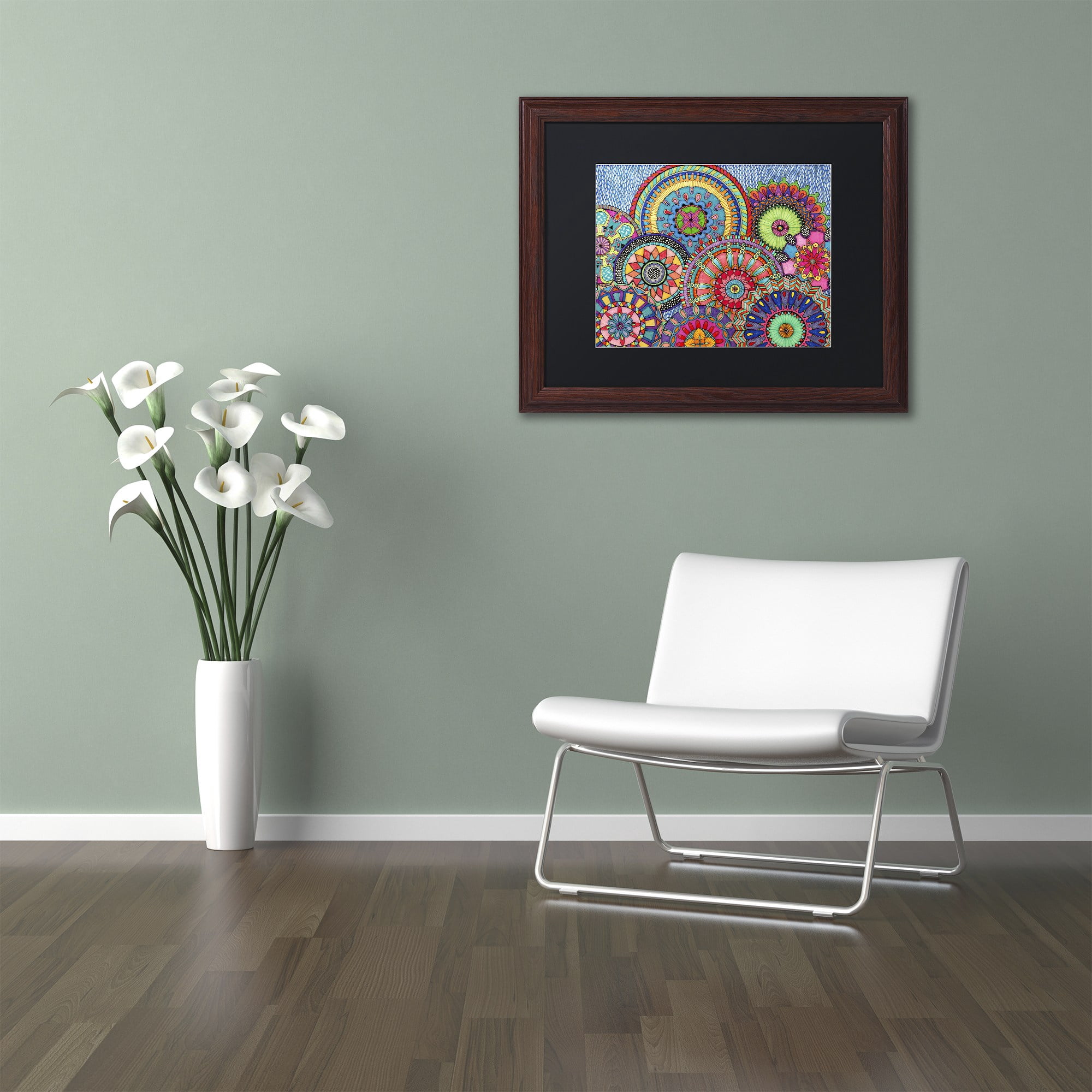 "Mandala Parade" Canvas Art by Hello Angel, Black Matte, Wood Frame