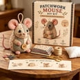 thumbnail image 3 of RBCKVXZ Patchwork Mouse DIY Sewing Kit, Pre-Cut Fabric Stuffed Mouse Craft Set with Step-by-Step Guide for Beginners Handmade Decor Gift, 3 of 5