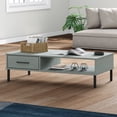 thumbnail image 1 of vidaXL Coffee Table with Metal Legs Grey Solid Wood Pine OSLO, 1 of 5