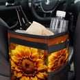 thumbnail image 6 of Sunflower seamless printing Foldable Car Garbage Can with Lid - Leak-proof Mini Trash Can, Hanging Storage Bag for Auto, 6 of 6