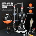 thumbnail image 3 of VEVOR Essential Oil Distillation Kit, 2000ml Distillation Apparatus, 3.3 Boro Lab Glassware Distillation Kit with 1000W Heating Plate and 24, 40 Joint, 28 pcs Set, 3 of 9