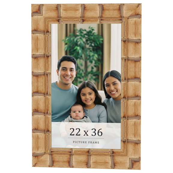 22x36 Frame Beige Real Wood Picture Frame Width 3 inches | Interior Frame Depth 0.5 inches |