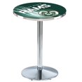thumbnail image 1 of Holland Bar Stool L214C3636ColoSt-D2 36 in. Colorado State Rams Pub Table with 36 in. Top, Chrome, 1 of 1