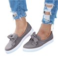 thumbnail image 3 of Willtoo Suede Loafers for Women Slip on Platform Sneakers with Bowknot Walking Shoes Flat Camel, 3 of 4