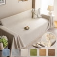 thumbnail image 3 of HUGNEO 71"x118" Chenille Sofa Cover, Non Slip Soft Tassel Couch Cover, Machine Washable Furniture Protector for Kids Pets, Beige, 3 of 11