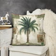 thumbnail image 7 of Tropical Palm Tree Throw Pillow Covers 20 x 20 Inch Summer Outdoor Green Leaves Decorative Pillow Cases Polyester Linen Cushion Covers for Couch Sofa Home Decor Set of 4, 7 of 7