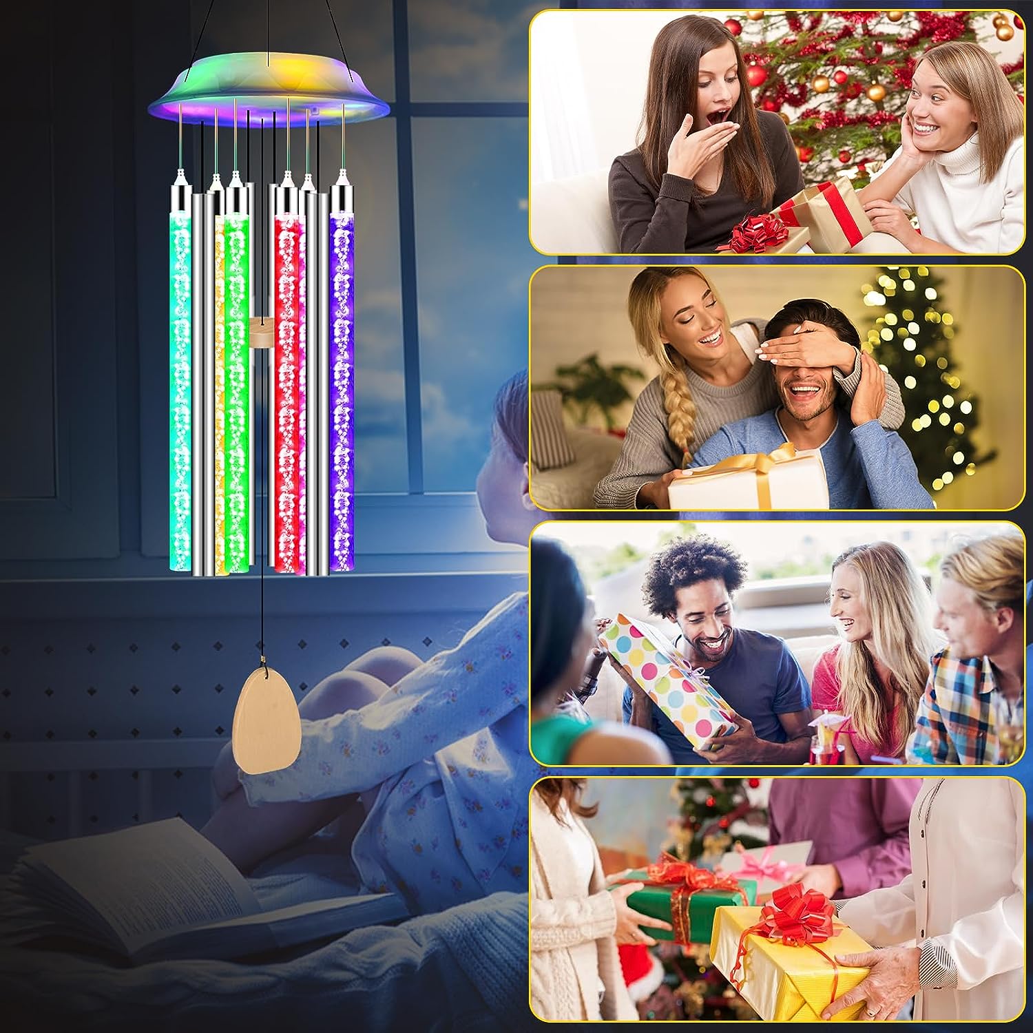 Qoosea Solar Color-Changing LED Wind Chimes photo 7