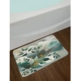 thumbnail image 2 of Ambesonne Eucalyptus Leaves Bath Mat, Waves and Leafs, 30.2" x 20", Dark Sea Green Grey Teal, 2 of 3