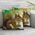 thumbnail image 2 of Decorative Throw Pillow Covers Cute Animal Squirrel Print Pillowcases Cushion Covers Home Bed Living Room Decor, 2 of 5