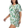 thumbnail image 2 of Bingfone Cactus Plants1 Print Pajamas Sets for Women Soft Short-Sleeved Pjs with Lounge Shorts Two Piece Sleepwear, 2 of 8