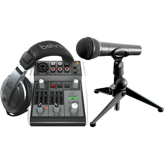 Behringer PODCASTUDIO 2 USB Podcasting Bundle with USB Mixer, Microphone and Headphones