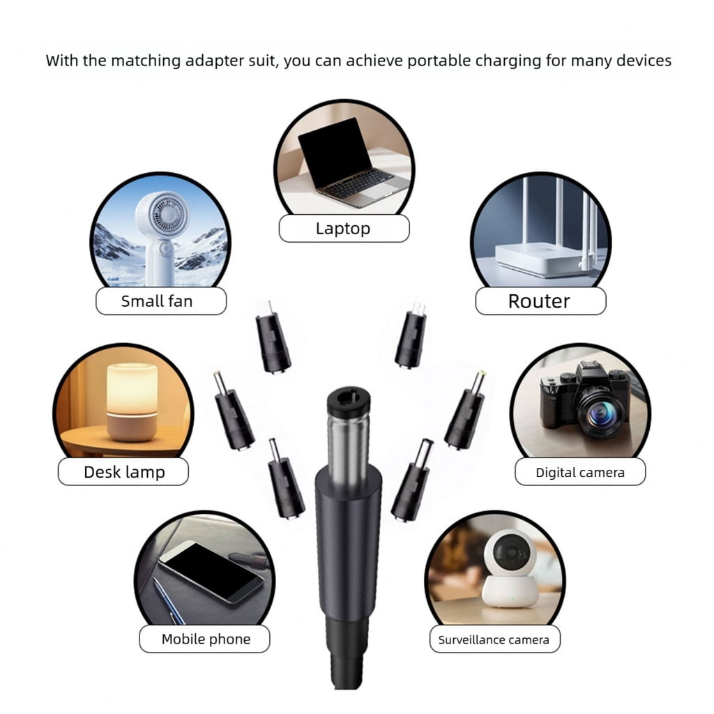 Universally DC5.5x2.1mm to USB C Power Cable With Real Time Voltages Screen And Protections Features