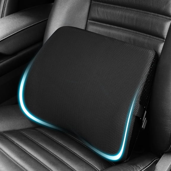 Car Lumbar Support Pillow for Lower Back Pain Relief, Memory Foam Car Seat Cushion for Driving, Office Chair, Wheelchair, Ergonomic Back Cushion for Men and Women, Black