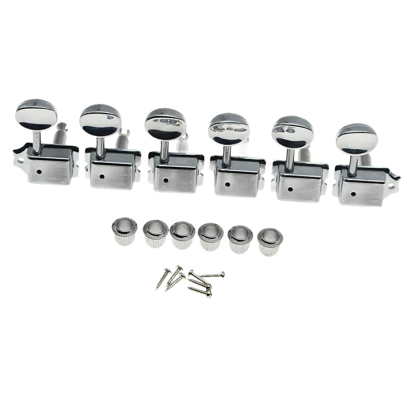 JWQFBC 6 Pieces Retro Electric Guitar Tuners Split Shaft Spare Parts Guitar Tuning Pegs Silvery