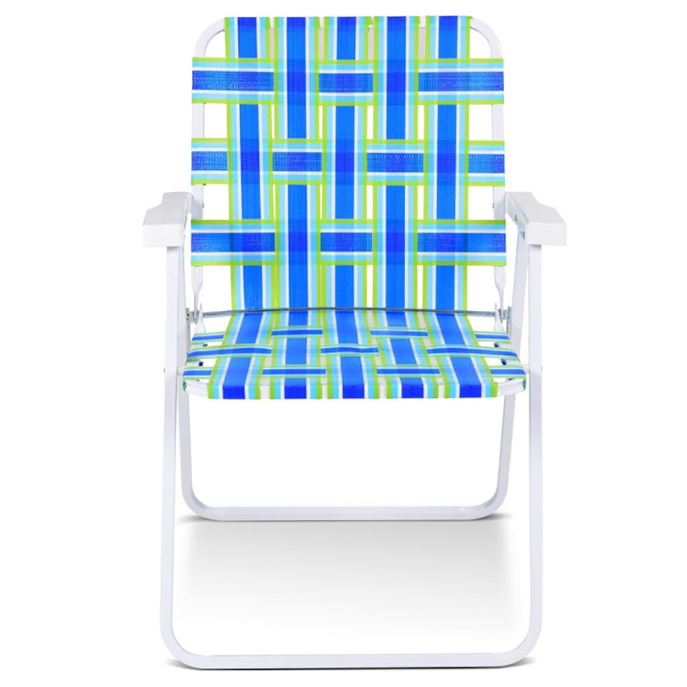 Aimee Lii 6 pcs Folding Beach Chair Camping Lawn Webbing Chair, Patio Dining Chairs, Blue