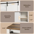 thumbnail image 3 of Farmhouse Barn Door TV Stand for up to 60" TVs, Lofka Entertainment Center Console Table with 2 Doors , 4 Large Drawers& Adjustable Shevles, 3 of 11