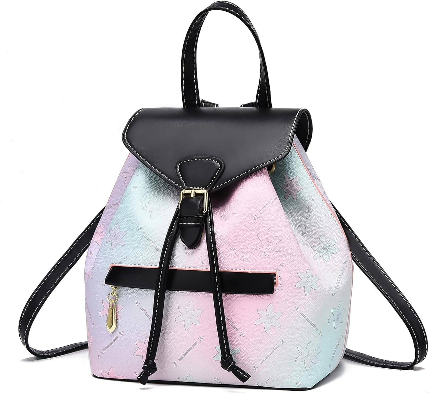 LHSHID Leather Drawstring Backpack for Women Stylish Color  display picture 1