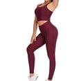 thumbnail image 6 of asdoklhq Yoga Pants for Women,Women Casual Solid Pocket Leggings Sports Nine-Point Yoga Pants, 6 of 9