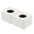thumbnail image 4 of 2Pcs ABS Carré Cube en Forme d'Entrevue KTV Micro Station Logos (Blanc), 4 of 9