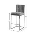 thumbnail image 3 of Meridian Furniture Giselle 26"H Velvet Counter Stool in Gray, 3 of 5