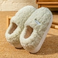 thumbnail image 3 of Slippers for Men and Women Fuzzy House Slippers with Heel Cover Winter Warm Lined Indoor Outdoor Shoes Soft Sole Cozy Cotton Footwear, 3 of 5
