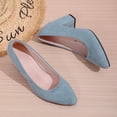 thumbnail image 6 of Women's Pointed Toe Pumps Vintage Suede Chunky Block Low Heels Dressy Shoes Comfortable Slip On Wedding Bride Shoes, 6 of 8