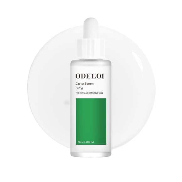 ODELOI Cactus Serum Luftig Hidratación y retención de humedad para tipos de piel seca y sensible Extracto de Opuntia Ficus-Indica Ácido hialurónico hidrolizado Cuidado de la piel coreano 1.69 fl.oz.